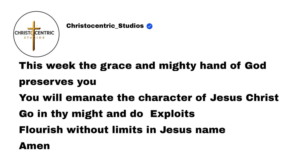 Christcentrics's tweet photo. Happy new week everyone 
Receive with faith in Jesus Name 
Amen https://t.co/7z9X6vI2Zb