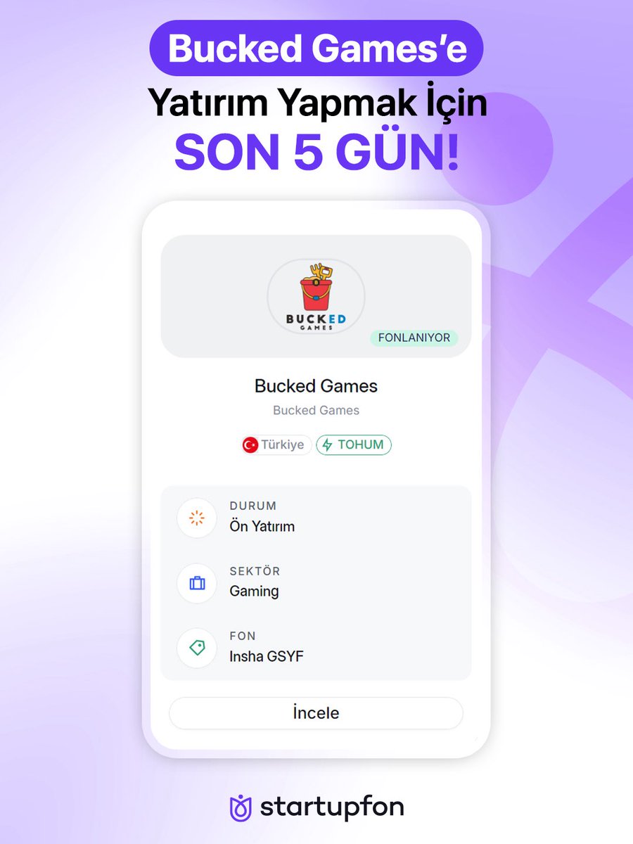 startupfon's tweet photo. Bucked Games yatırım turunun tamamlanmasına son 5 gün kaldı. ⏳

Çocuklar için güvenli, eğitici ve eğlenceli oyun deneyimleri geliştiren Bucked Games, oyun dünyasında fark yaratmayı hedefliyor.

Startupfon Co-Investment Platformu üzerinden girişimi inceleyebilir, ekip, iş modeli ve yatırım detaylarını değerlendirerek yatırım kararınızı oluşturabilirsiniz.

Takasbank ve MKK güvencesiyle yürütülen süreçte yatırımcılar, girişimlere şeffaf ve güvenli şekilde erişebiliyor.

Yatırım turu kapanmadan önce Bucked Games’i keşfetmek için son günler.

🔗 https://t.co/OcRqjeq7xW

#Startupfon #BuckedGames #GirişimYatırımı #Gaming #EdTech #StartupEkosistemi