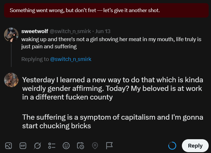 danabar_s's tweet photo. @switch_n_smirk I am being silenced for my views on oral and the state https://t.co/PX8D5JC0oe