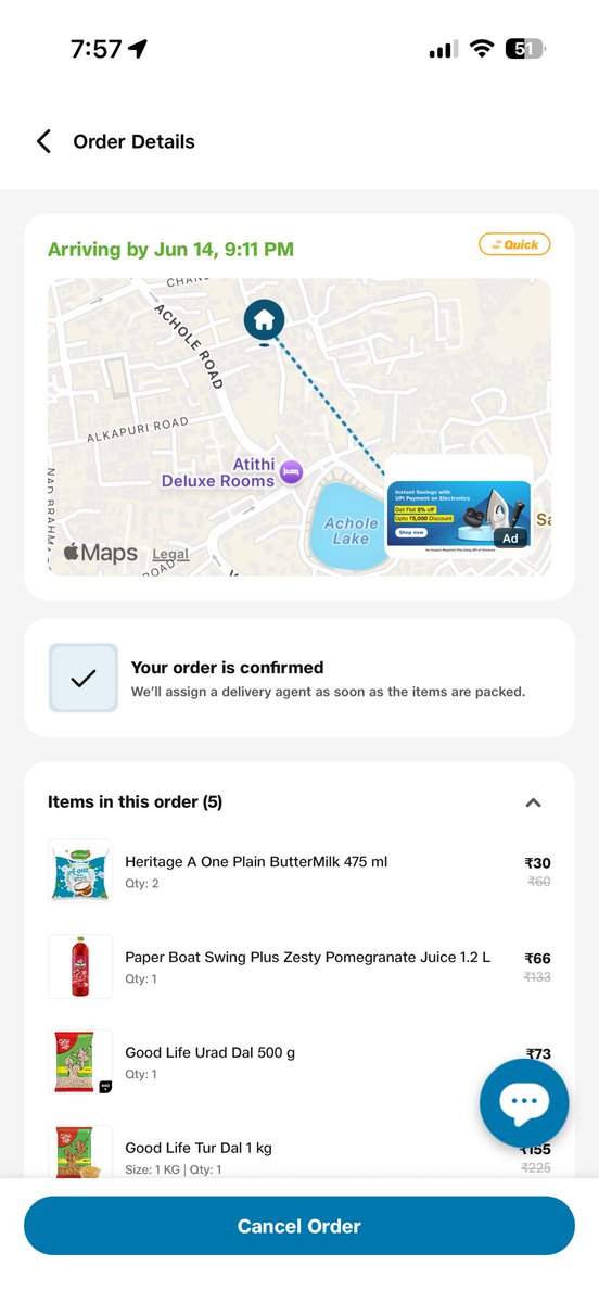 darshit_gilder's tweet photo. @JioMart_Support repeatedly issue orders are not getting delivered. This is third time back-to-back. Cancel &amp; raise for full refund. https://t.co/Wmihe4ajh0
