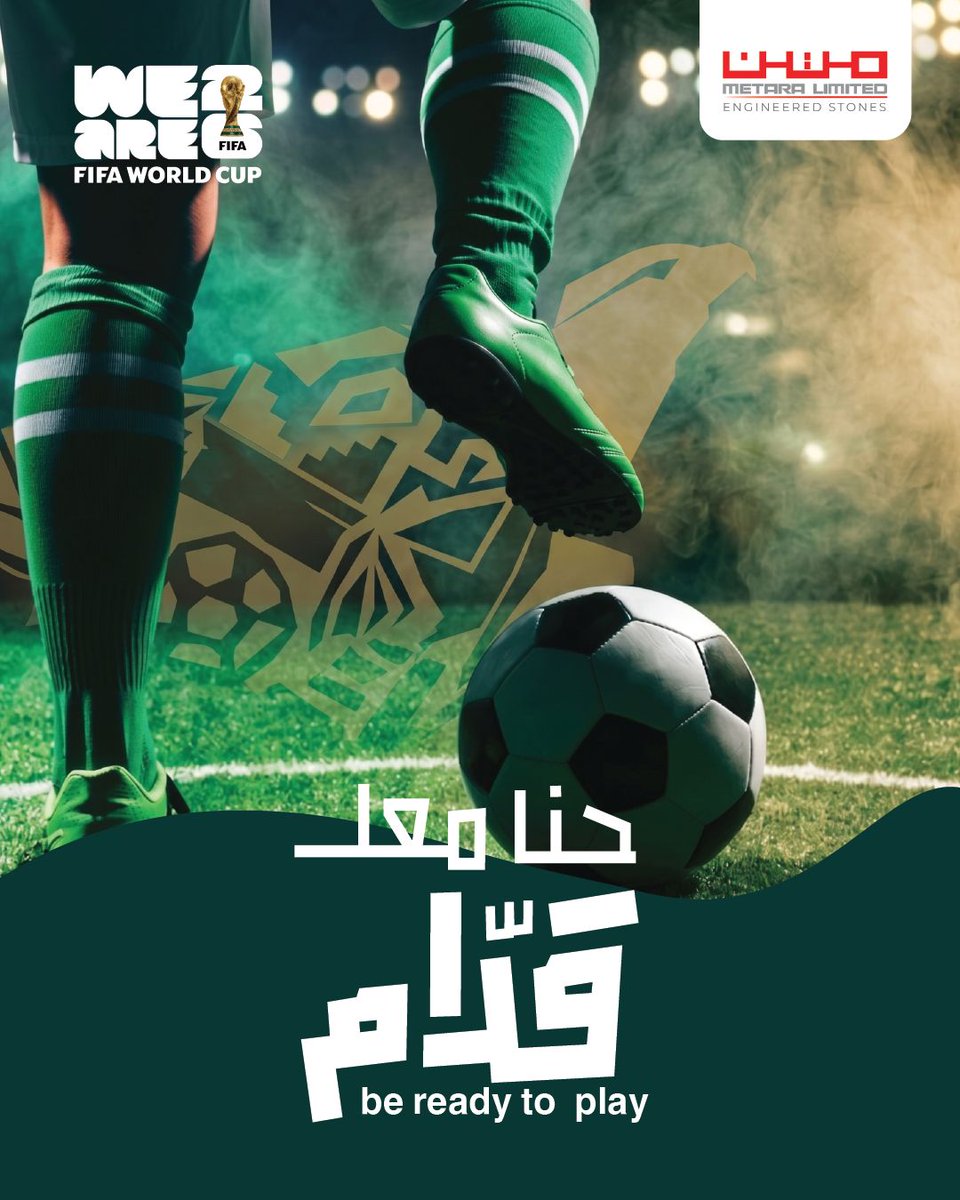 MetaraCo's tweet photo. The Falcons are ready! 🦅🇸🇦

The wait is finally over! Tonight at 1:00 AM, Saudi Arabia kicks off our 2026 World Cup journey against Uruguay. Let's show the world our passion and support the Green Falcons as they take the pitch in Miami! We are all behind you!

#WorldCup2026 https://t.co/hhJfpMqsLc