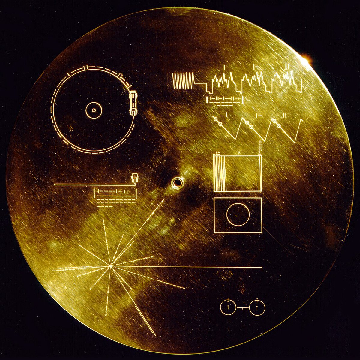 DailyTocana's tweet photo. 宇宙人に手紙を送るとき、「いつ書いたか」をどう伝えますか？

私たちの使う"西暦"や"何時"は、地球の暦を知らない相手には通じません。

1977年、NASAはこの難問にちゃんと答えを用意していました。

ボイジャーに積んだゴールデン・レコード。

そのカバーには、放射性物質ウラン238が薄くメッキされています。

ウランは約45億年で半分に減るので、受け取った相手は残量を測れば製造時期を逆算できる——物質そのものが時計になっているんですね。

言葉も数字も使わない、宇宙でいちばん気の長い時計かもしれません。
