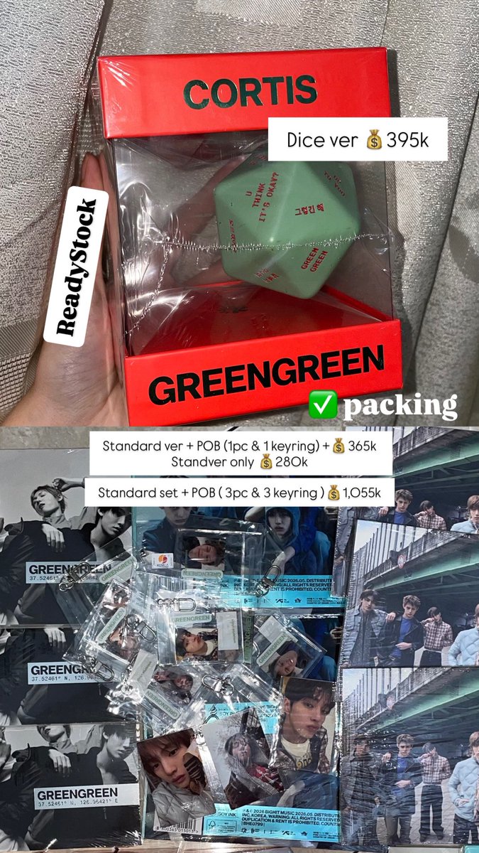 KpopstuffMerch's tweet photo. #wts album cortis 2nd ep sealed
Dice ver 
Bridge/street/studio ver 

✅ packing 
❌adm shopee 
📍Medan https://t.co/Idhj6yqM3C