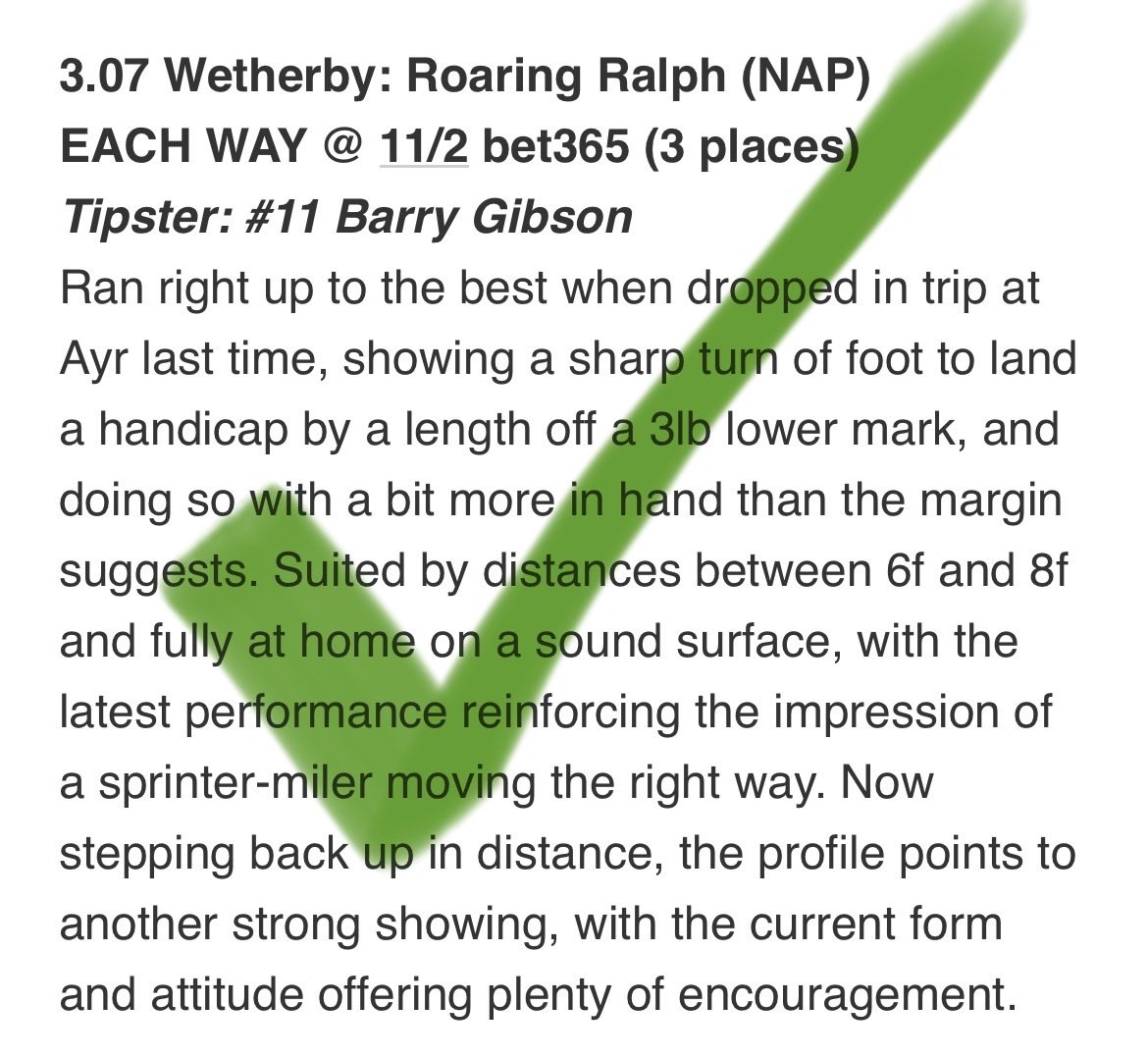 tipsterconnect1's tweet photo. 🔥 WE’RE ON FIRE ! 🔥

✅ ROARING RALPH 15/2

Our first bet of the day comes in
https://t.co/Koej0zBYy7 

#horseracing #racingtips #bettingtips #raceday #RacingTV #attheraces #bettingtips #punters #ukracing #eachway #NationalHunt #beatthebookies #formstudy #MarketMovers #tipster https://t.co/sa6E9WQFmz