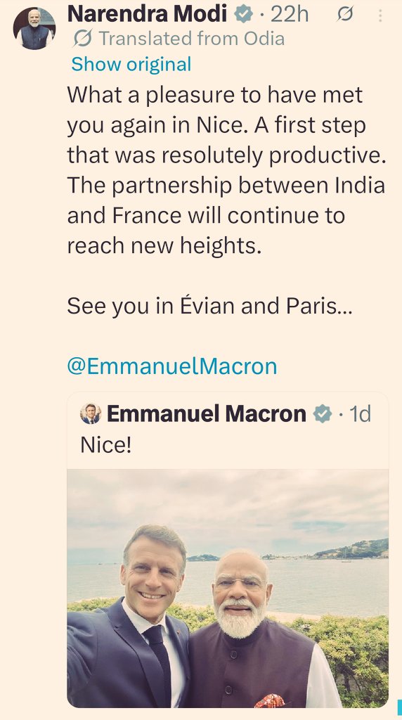 misrashutosh's tweet photo. Meloni ke liye Melody key jayange but Macron ke liye Macroni nahi. Kuchh to gadbad hai🕵️ Or is Emmanuel happy with Modi overpaying for Rafale jets😉
#ModiInFrance
#ModiInSlovakia
Slovakia
Tilak
#Jaipur
Super Over
Abhijeet Dipke
Bratislava
#KejriwalTakesOnTrump https://t.co/xuCfXulq1Z