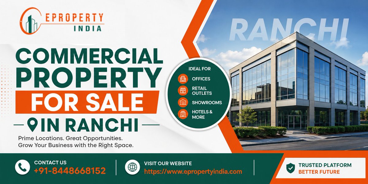 ePropertyIndia1's tweet photo. #RanchiProperty #CommercialPropertyRanchi  #PropertyInRanchi #JharkhandProperty #CommercialSpaceRanchi  #CommercialForRentRanchi #PropertyForSaleRanchi #PropertyForRentRanchi #CommercialRealEstateIndia

Contact No +91-8448668152
Website link https://t.co/rUW4T5XEwy https://t.co/Rgf8NGCtn1