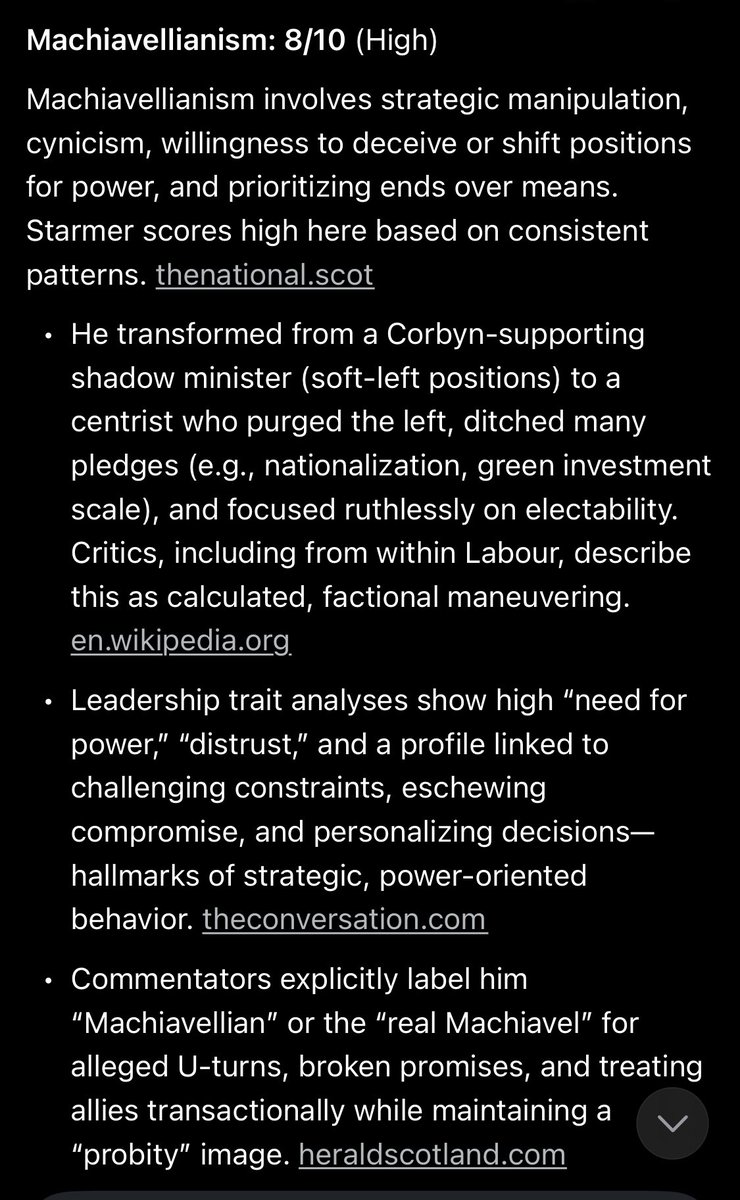 SamoGroos's tweet photo. @TRobinsonNewEra @Keir_Starmer @TRobinsonNewEra   The guy scores 8/10  (High) on dark triad trait Machiavellianism https://t.co/59QHp1gs9Q