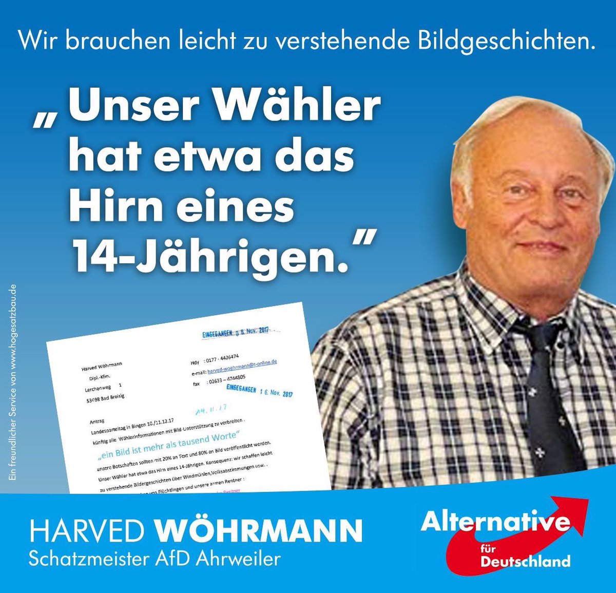 AltMirko's tweet photo. @IngoHahnAfD Klasse! Vielleicht gibt die IG Metall auch noch was dazu! #fckafd https://t.co/TAahBUa1H3