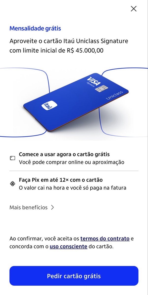 fscalabrn's tweet photo. Aqui um exemplo de DESIGN de escolhas: o aposentado vai fazer o PIX ; aparece a tela oferecendo cartão de crédito, sendo que NÃO TEM BOTÃO DE RECUSAR,  só aceitar.

No Direito do Consumidor, o "padrão escuso" (dark pattern) é uma forma de empurrar a escolha ruim, violando o CDC https://t.co/PQ60Nar1PM