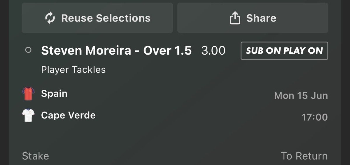 BetterCallGoal's tweet photo. 🏆 WORLD CUP BET - DAY 5 🏆

🇪🇸 Spain v Cape Verde 🇨🇻 
🚫 S.Moreira Over 1.5 Tackles
📈 Odds: 3.00
💻 Bet365
💰 Stake: 2 units (medium)
⏰ KO: 5:00pm GMT https://t.co/URT1r1tddv