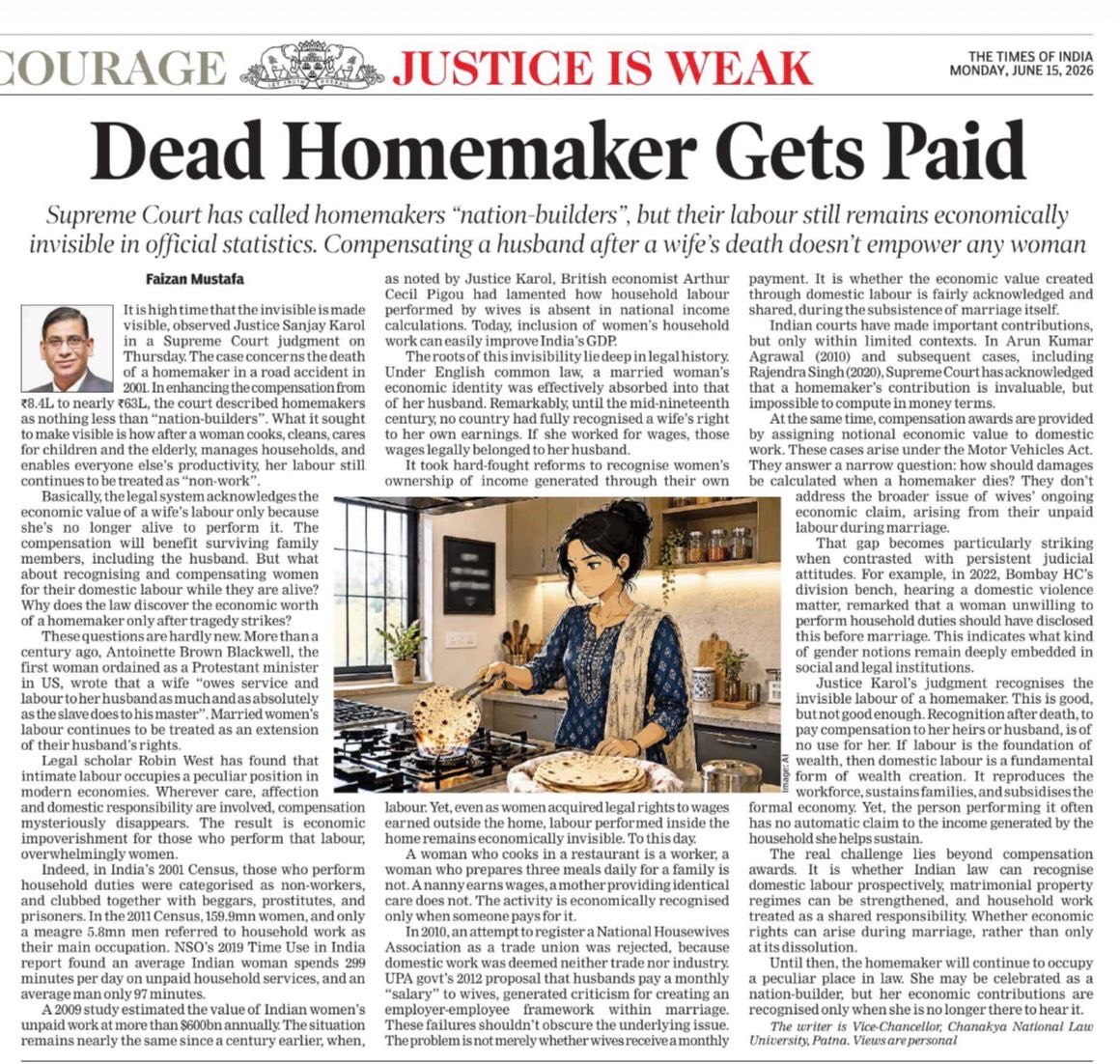 ProfFMustafa's tweet photo. This is my edit page article on the latest Supreme Court judgement. https://t.co/Drm1BSEMRi