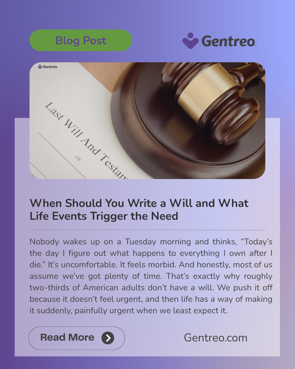 Gentreo's tweet photo. Here's a breakdown of the life events that should trigger a closer look at your estate plan. 👇

https://t.co/jtcNeeuGEc https://t.co/56PHIzHESv