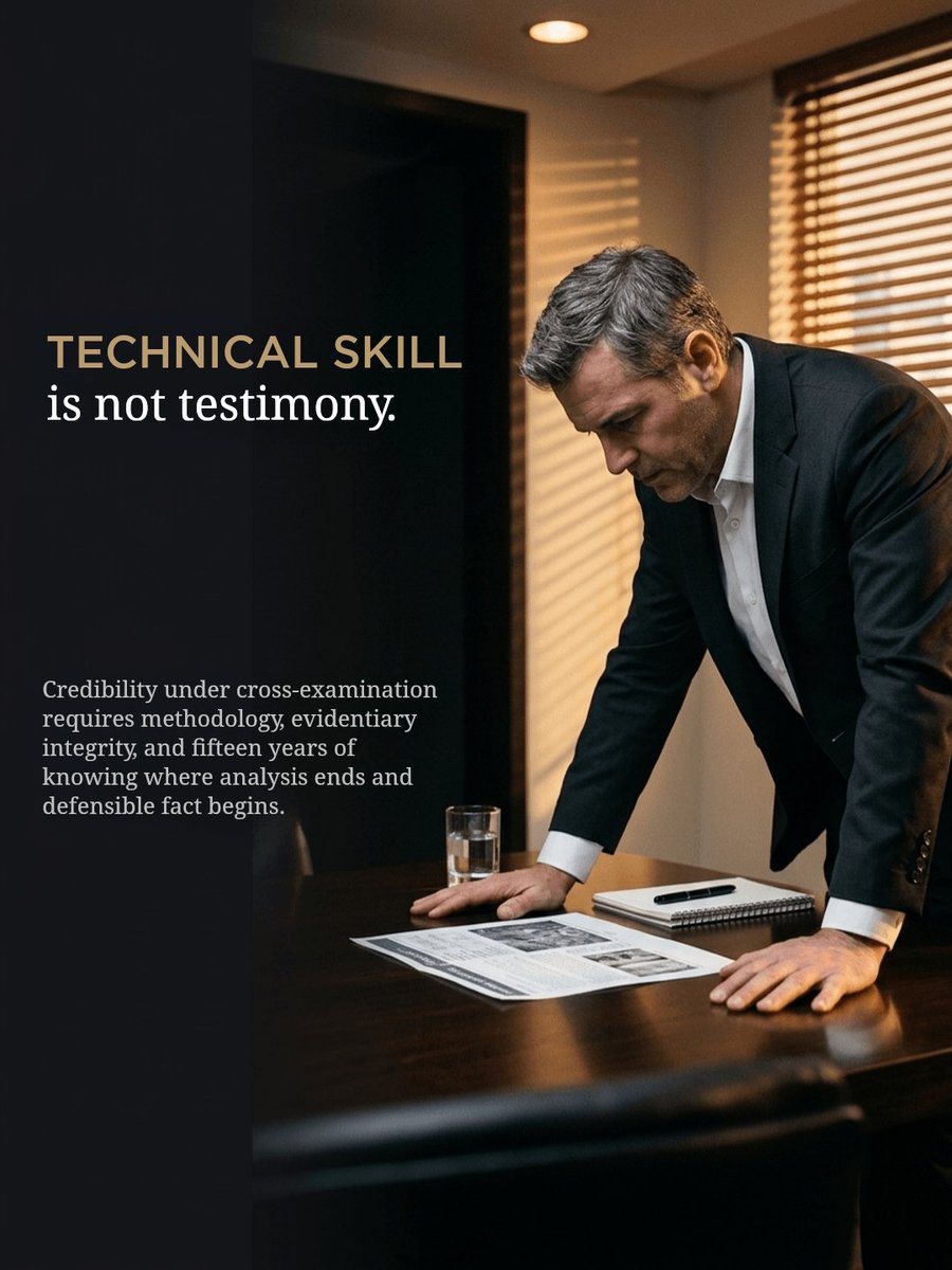 AletheanGroup's tweet photo. Think technical skill alone wins expert testimony? Think again.

True credibility demands more: clear methodology, strict evidentiary integrity, and years of knowing where facts begin. Choose expert witnesses who can defend their analysis under scrutiny. https://t.co/yaxecPCdvY