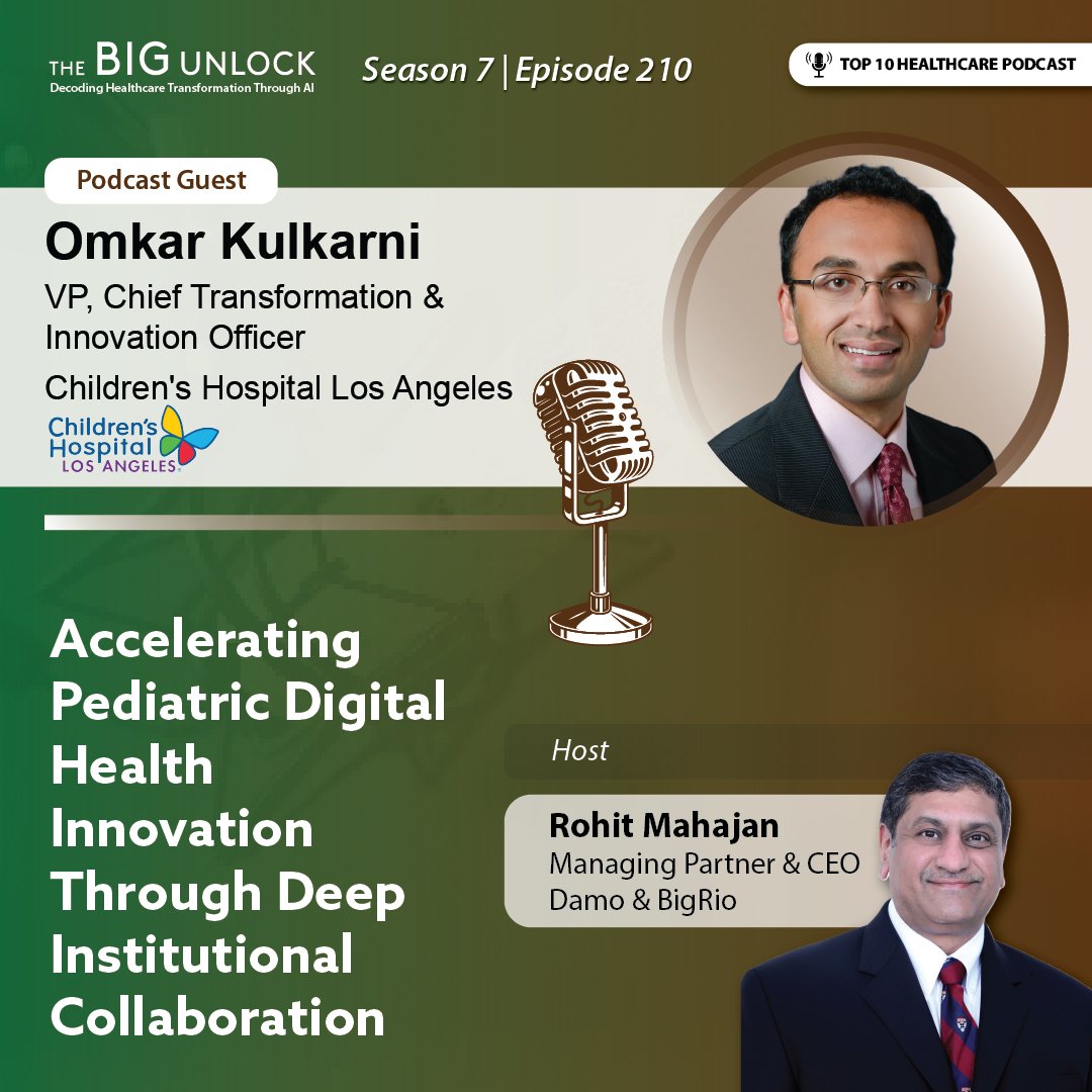 TheBigUnlock's tweet photo. Pediatric patients represent 20% of the http://U.S. population, yet receive less than 1% of digital health investment.
Omkar Kulkarni explains why pediatric innovation deserves more attention on @TheBigUnlock podcast.
🎧Listen here👉 https://t.co/nE7TrKZf0H
@ChildrensLA https://t.co/v9pc87LSX6
