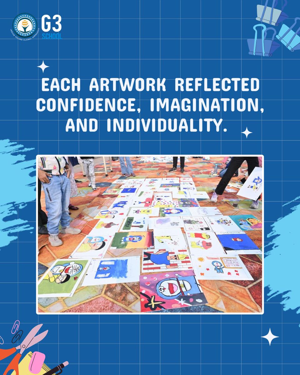 g3school's tweet photo. Creativity took center stage at G3 School’s Art Fest, where imagination met expression and every artwork told a unique story.
#G3SchoolSonipat #Sonipat #SonipatSchools #HaryanaSchools #ArtFest https://t.co/YUi8017Mcp