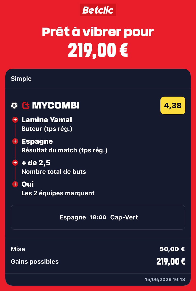SandZaraA's tweet photo. #Coupe_du_monde 🌍#FIFAWorldCup ⚽️
#CDM2026 🏆 #SPACAV
#Espagne 🇪🇸 contre #CapVert 🇨🇻
Mon pari risqué 🤭 pour l’Espagne 🇪🇸 en image 🤞
Attention ⚠️ LAMINE YAMAL 🇪🇸 démarre sur le banc. J’y crois quand même, au moins il sera en pleine forme en rentrant sur le gazon 🥳
GAVI 🇪🇸 est titulaire. Olé 🙌