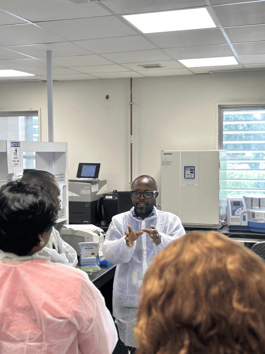 NoguchiBact's tweet photo. The @JICA Third Country Training is underway at @NMIMR Bacteriology! 
Day 1 focused on TB diagnostics; participants got hands-on experience with GeneXpert, DNA extraction, and PCR. 
Building skills, building capacity.
#TBDiagnostics #NoguchiBacteriology #JICA #LabTraining https://t.co/zp2Iire83B