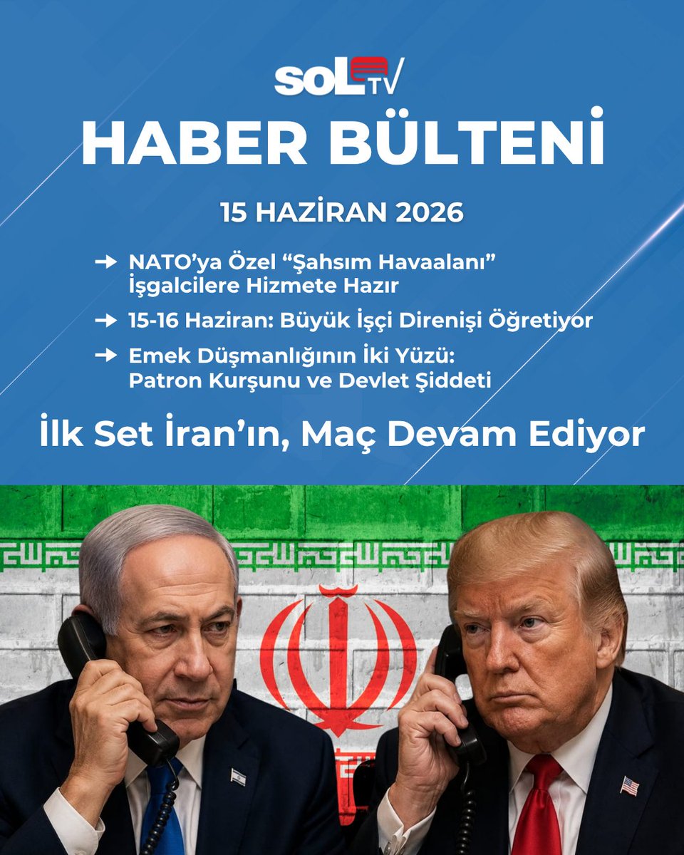 soLTVkanal's tweet photo. 🔴 İlk Set İran'ın, Maç Devam Ediyor | 15 Haziran Pazartesi Haber Bülteni

20.00'de soL TV'de⤵️
https://t.co/usxiYQf8qE https://t.co/dZ1MrONt8U