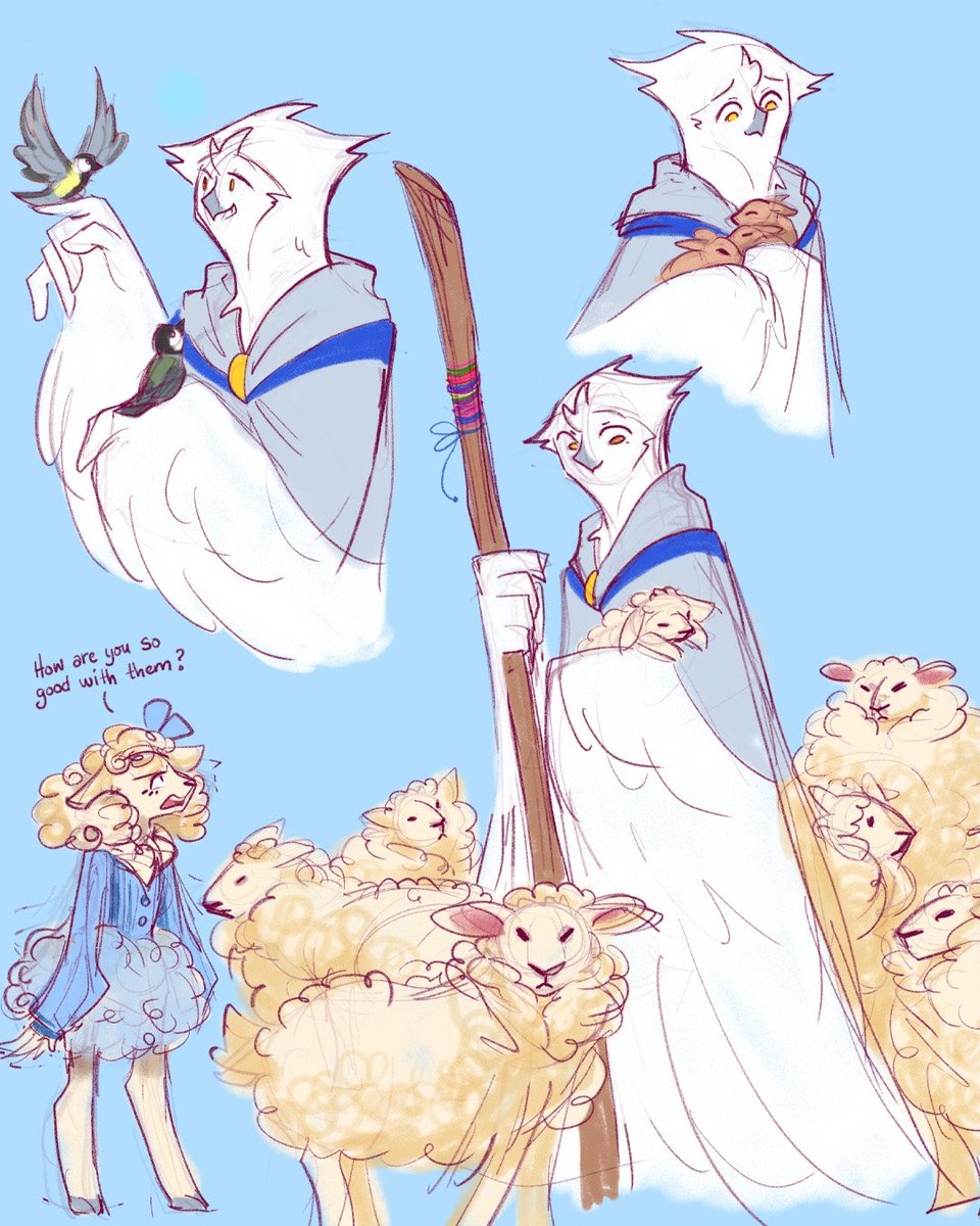 EarthEssentia's tweet photo. In the world of Earth Essentia there are anthros and non-speaking, ordinary animals. Typically the hunter anthros will raise livestock and the grazer anthros will grow crops as sources of food for themselves. Isadore is good with the non-speaking animals. https://t.co/rpSH89cQku