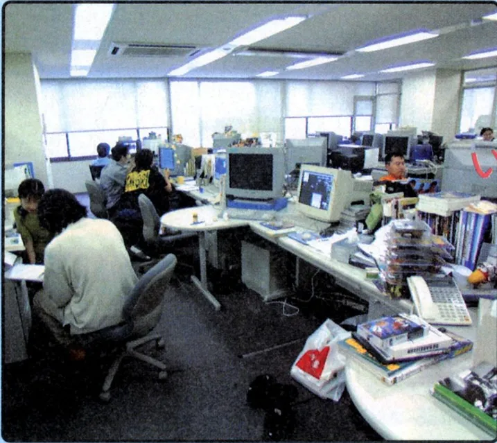 JohnAndersen21's tweet photo. The ARIKA development office in the summer of 1997, with Shinji Hosoe and his music/audio setup. ARIKA had established itself two years prior. Street Fighter EX was released to arcades.They might've just finished EX Plus α. Here's the interesting part (see reply). Via Jugemu 8/97 https://t.co/HEeMATX6l3
