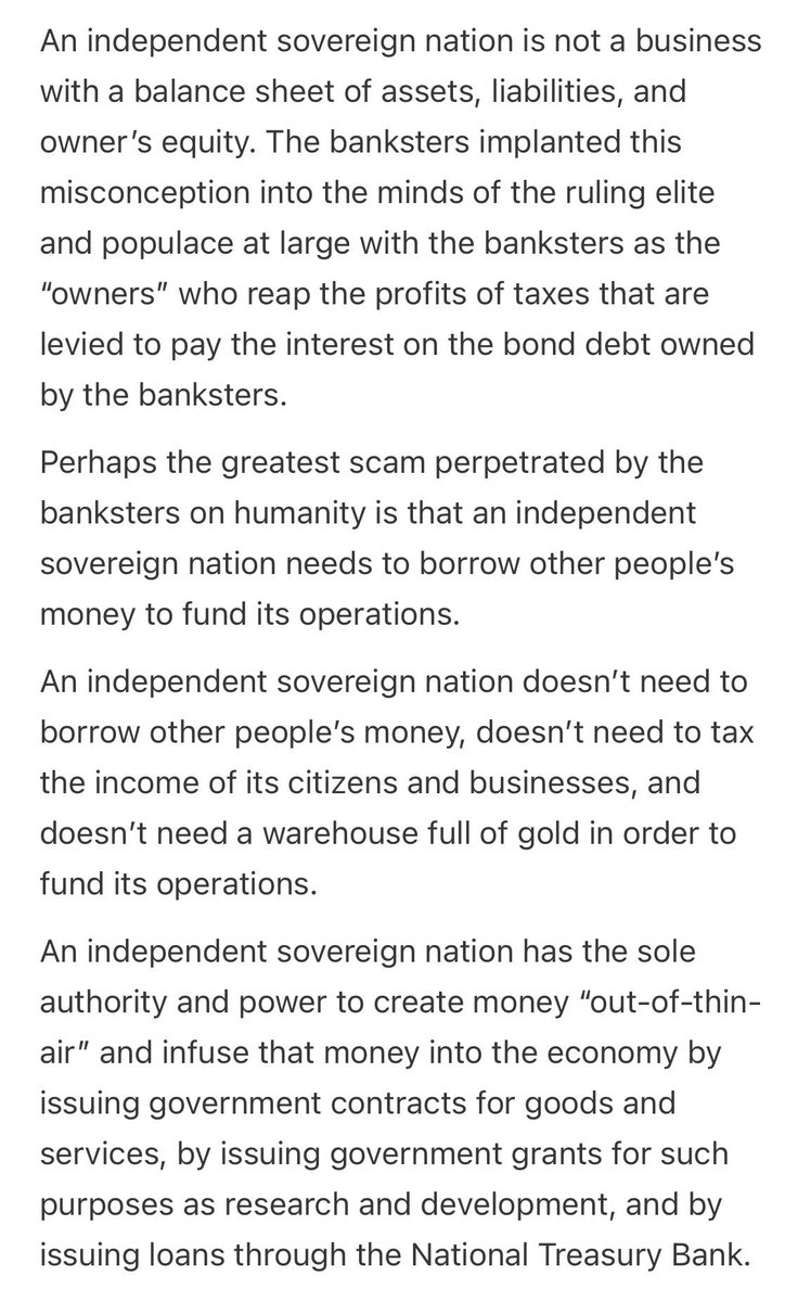 bpritting's tweet photo. @Handre The Banksters greatest scam was convincing the Ruling Elite and Commoners that Govt runs like a Business and has a Balance Sheet to balance Assets against Debts!

https://t.co/ESjOpdKAoY

https://t.co/tCuokj6mww https://t.co/8XuATlX3oN