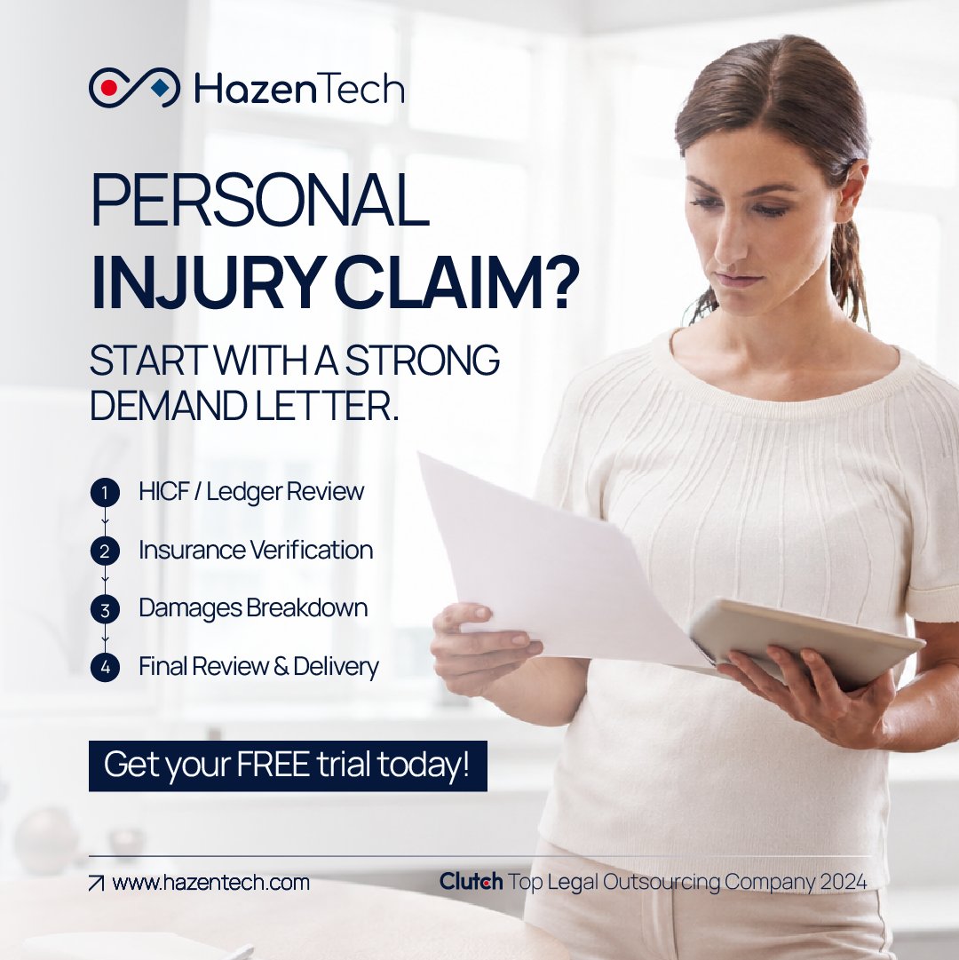 TechHazen's tweet photo. Managing multiple personal injury claims at once?

Hazen Tech helps law firms streamline demand letter preparation by organizing case facts, damages, medical records, and supporting documentation into a clear and consistent format. Faster, cleaner workflows.

Book a free demo to learn more. https://t.co/dJrnHWh5xO

#DemandLetterServices #PersonalInjuryLaw #LegalSupport #PreLitigation