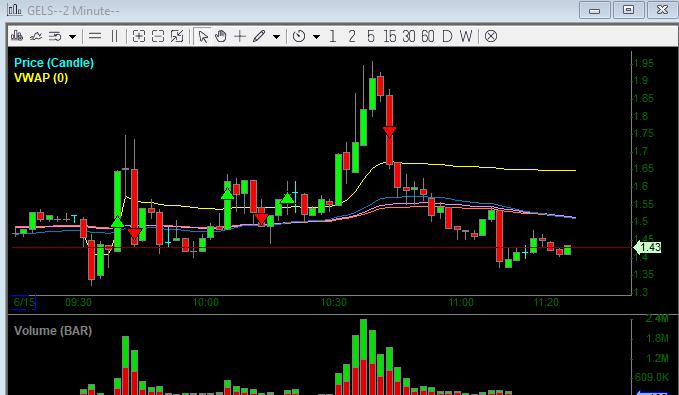 SoniaPlacek's tweet photo. $GELS - So many attempts, this time the tight stop didn't work. https://t.co/ou3MuZFK3T