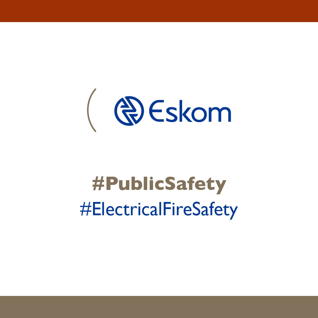 Eskom_SA's tweet photo. Understanding the dangers that may trigger electrical fires in your home is essential for safety. Here are some vital tips to consider when you encounter an electrical fire 

#PublicSafety #ElectricalFireSafety https://t.co/0LJTn6tF0K