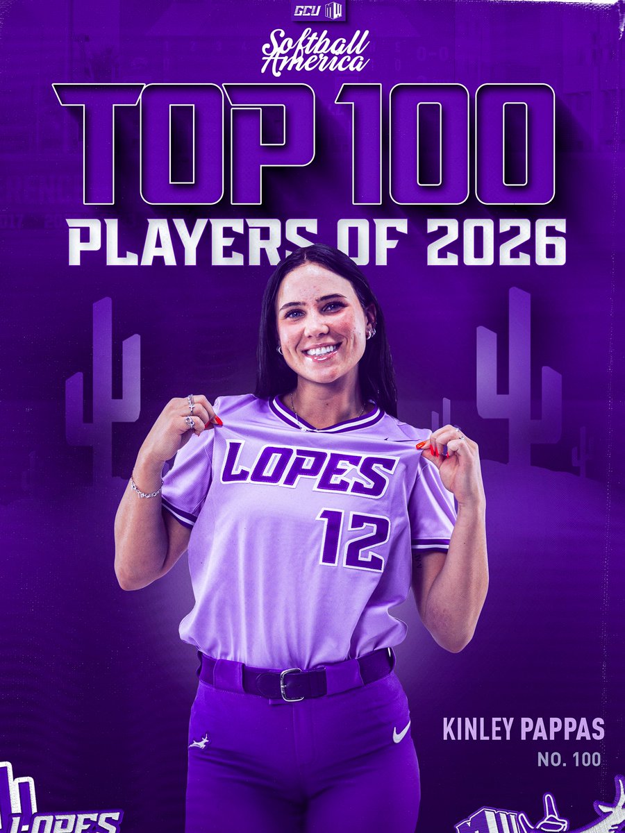 GCU_Softball's tweet photo. One of the newest Lopes cracked @SoftbalAmerica ‘s 2026 Top 100 Player list after her player of the year season in Utah! 

Congrats Kinley! #LopesUp https://t.co/7pdcbBJJfD