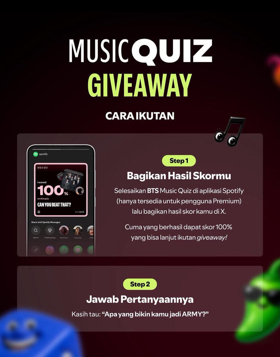 prk_jjs's tweet photo. wehh kalian cobain inieh mana tau menang aku ga 100% huhuhuhu 

#SpotifyBTSMusicQuiz
@SpotifyKpop @SpotifyID https://t.co/1jEzI0wUBv