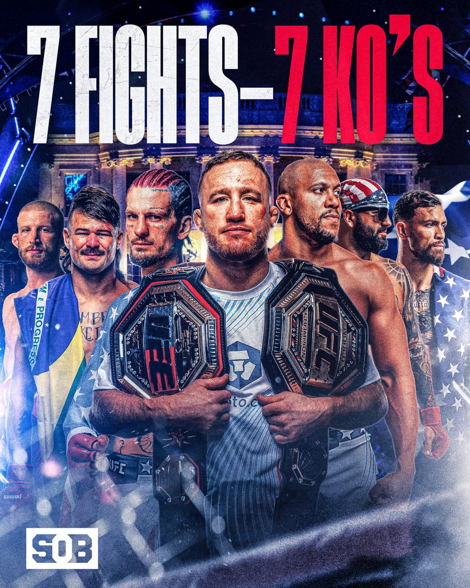 Sourceofboxing's tweet photo. ALL 7 fights on the Freedom 250 card ended by knockout...

CRAZY https://t.co/tdXWPZCki4