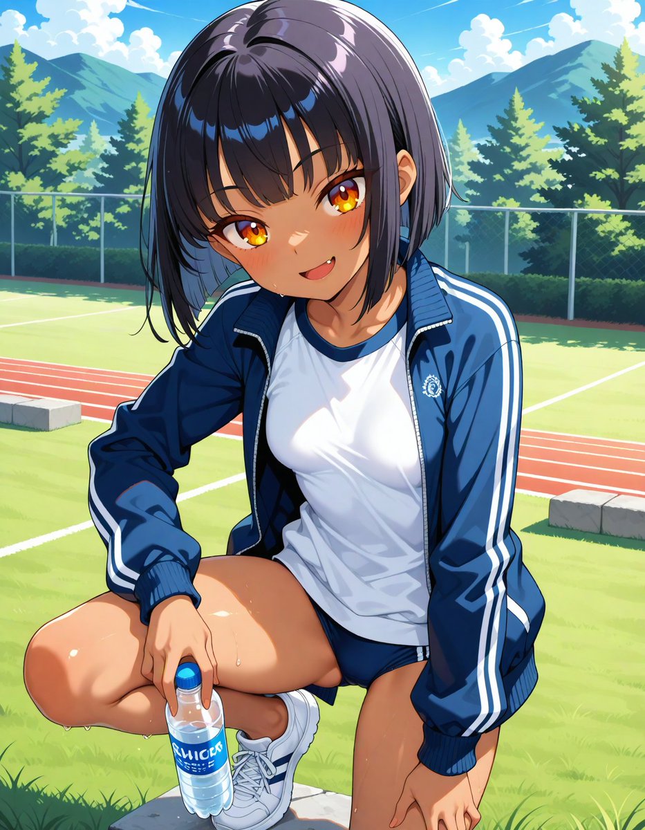 Caster_AIArt's tweet photo. うちの子で曜日タグ2つに便乗します😆
水分補給も大切に！
#AI火曜日褐色デー #ブルマンデー https://t.co/VKz3ASAz2f