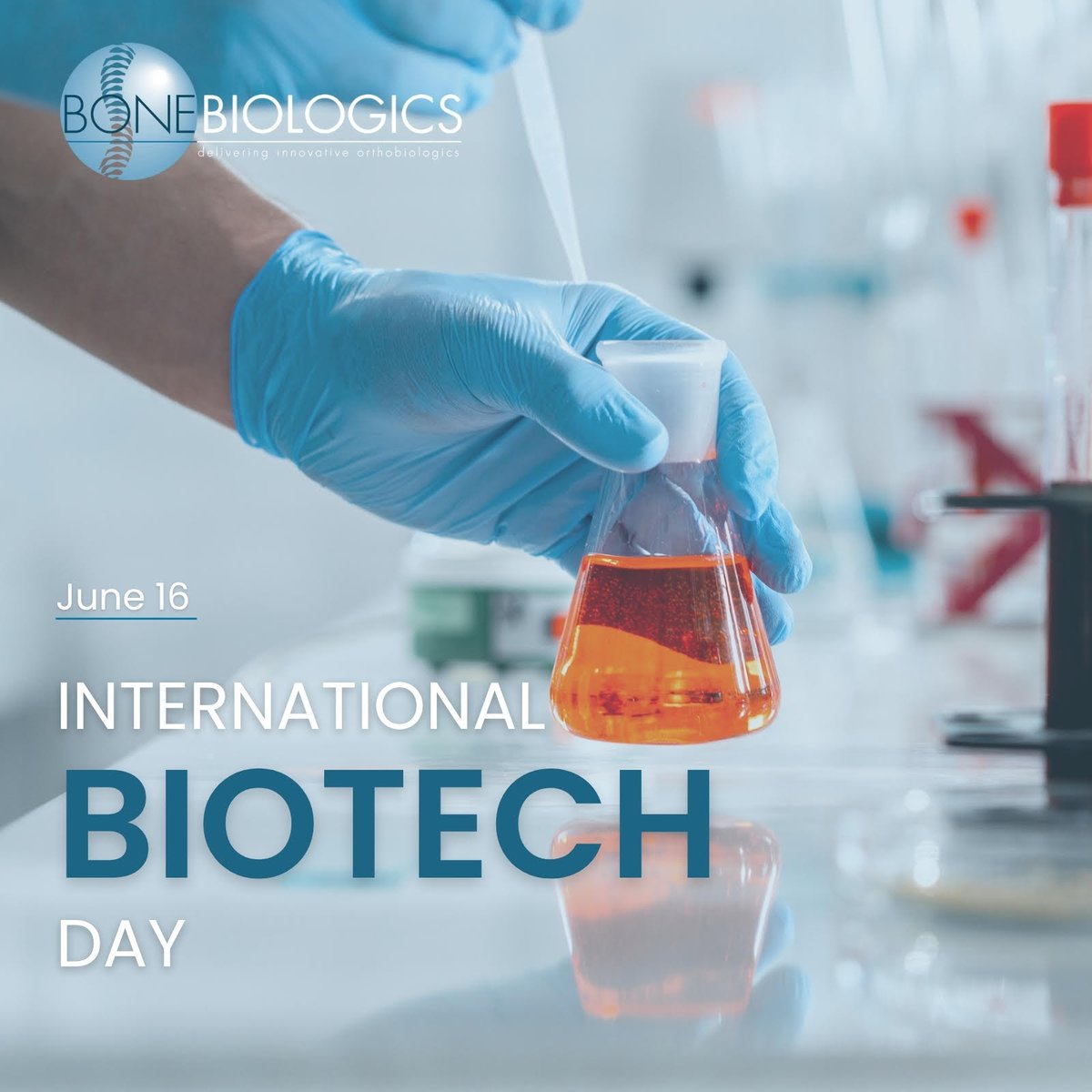 BoneBiologics's tweet photo. Today on #InternationalBiotechDay, we’re celebrating the innovation driving the future of healthcare and regenerative medicine.

Biotechnology continues to advance new approaches designed to support bone healing and regeneration for patients in need.

$BBLG https://t.co/56fXHxbCIf
