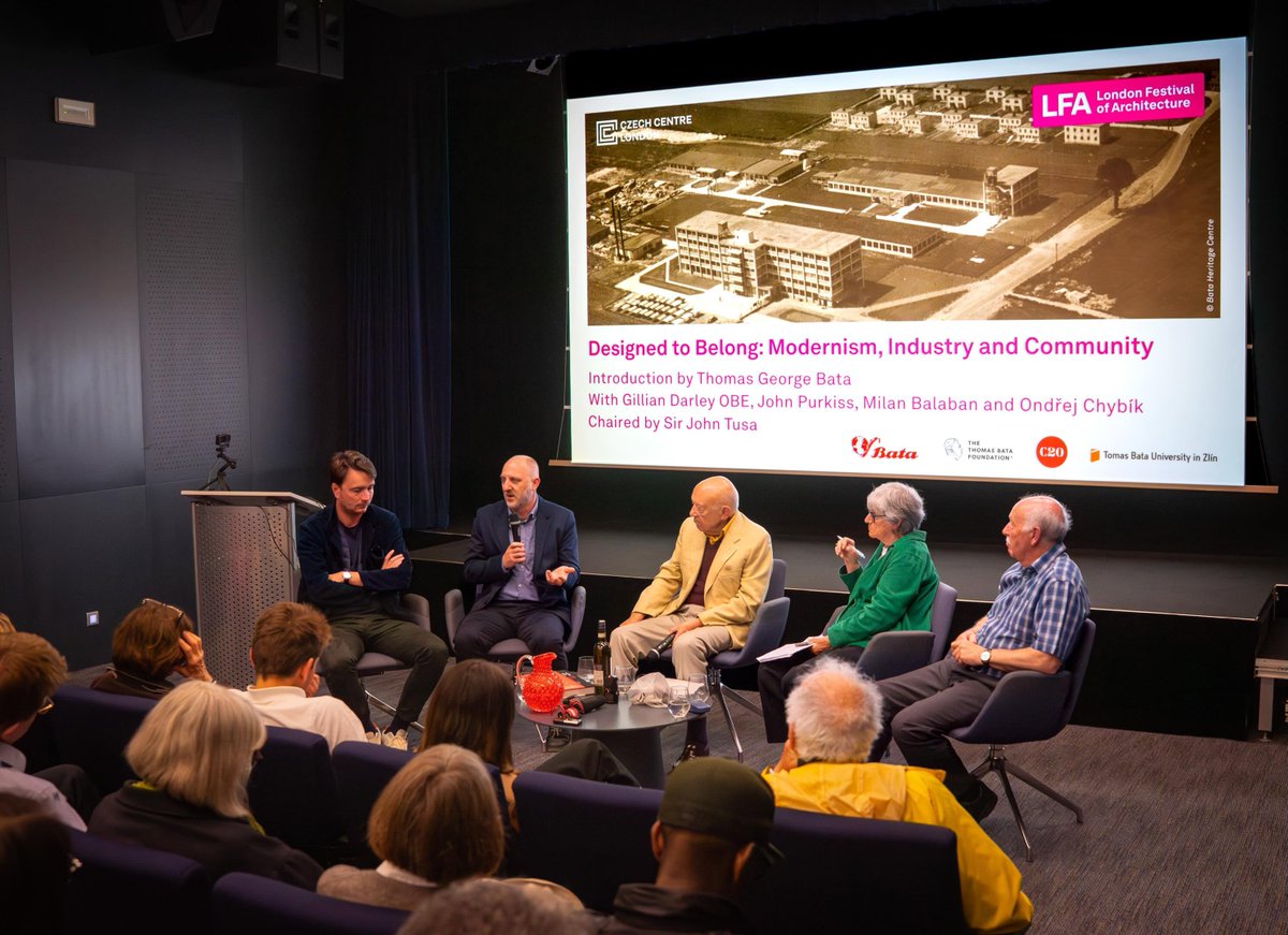 CzechCentreLnd's tweet photo. It was our pleasure to be part of this year’s
@LFArchitecture presenting our exhibition on the Bata phenomenon ‘Desire to Create’, accompanied by a discussion ‘Designed to Belong: Modernism, Industry and Community’, which took place at @CZinLondon on 11 June. Thanks for coming! https://t.co/viiw3NWOzw