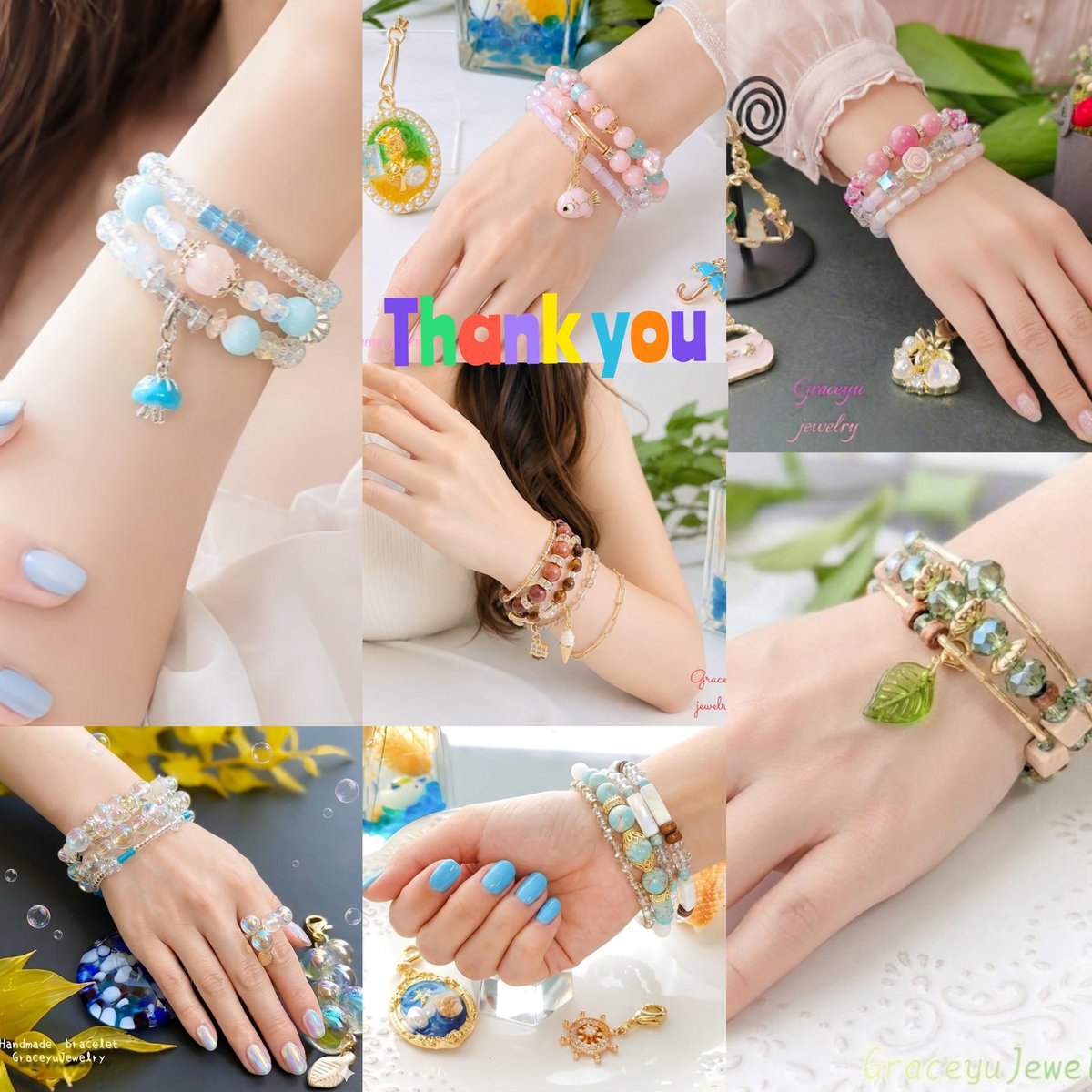 Graceyujewelry's tweet photo. 本日も良い1日をお過ごし下さい♬

天然石コイルブレスレット
お届け済みです。
たくさんお着けくださいませ。
#ありがとうございました
#minne
#天然石アクセサリー
#handmadeJewelry 
#ターコイズ
#ピンクオパール
#アマゾナイト 
#ロードナイト 
#AI画像 https://t.co/YYzpNUX6lX