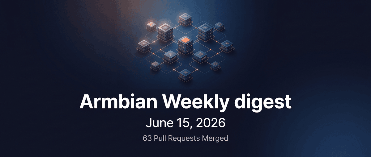 armbian's tweet photo. This week's work centers on kernel and board enablement, CI infrastructure and caching, and user-facing tooling improvements across the imager and configuration utilities.
https://t.co/B2D1IoCfSv
#Armbian #EmbeddedLinux #Rockchip #SBC #KernelDevelopment https://t.co/h8QNQ1CuHX