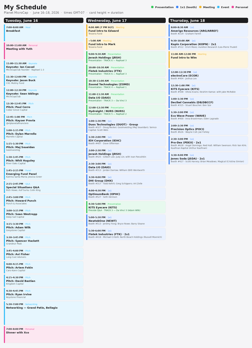 Floe_FS's tweet photo. Pretty happy with Claude as a calendar app... 

Game plan for the conference this week https://t.co/cK1ffOzyVb