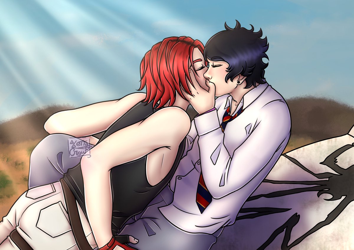YettaCrow's tweet photo. Eeeeeeh!!!
No tengo idea de cómo llamar este ship pero lo que si puedo hacer es pensar en Frankie con su novio rebelde que dejo la escuela para ir contra el sistema y se tiñe el pelo de rojo

El brillo no es el sol, es la araña de DD xdd
#frerard #mcr #partypoison #fanart https://t.co/rbF0JF2l6p
