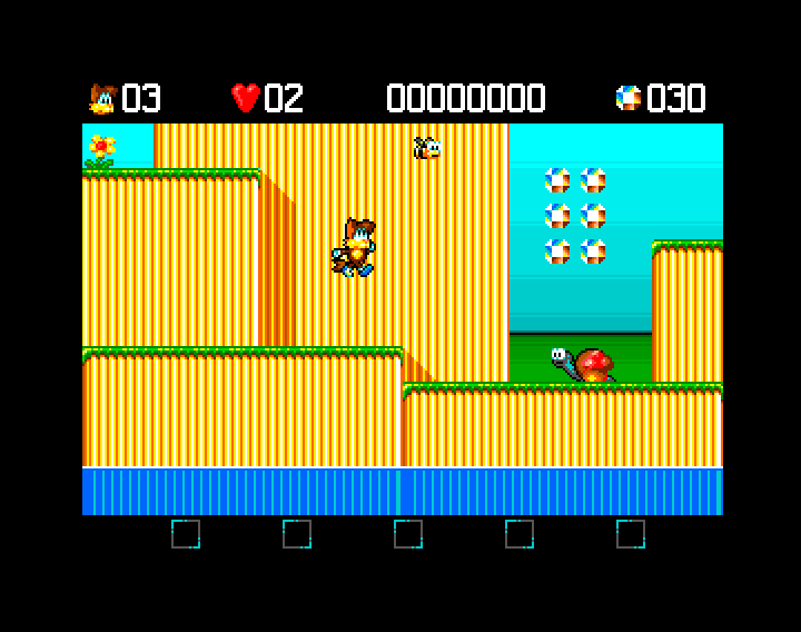 MuseumCommodore's tweet photo. You play as the cheeky cartoon wolf Monty, running and jumping through colourful, multi-directional scrolling levels.

Your goal is to collect all the diamonds in each stage while avoiding or defeating various animal enemies (hedgehogs, snails, birds, etc.). Monty can throw a green ball to stun or kill foes — and the final hit often drops useful pick-ups.

If you want an Amiga game in the vein of classic collect-’em-up platformers like Superfrog or Zool, but in a lighter, more relaxed style, give Monty Wolf a go!