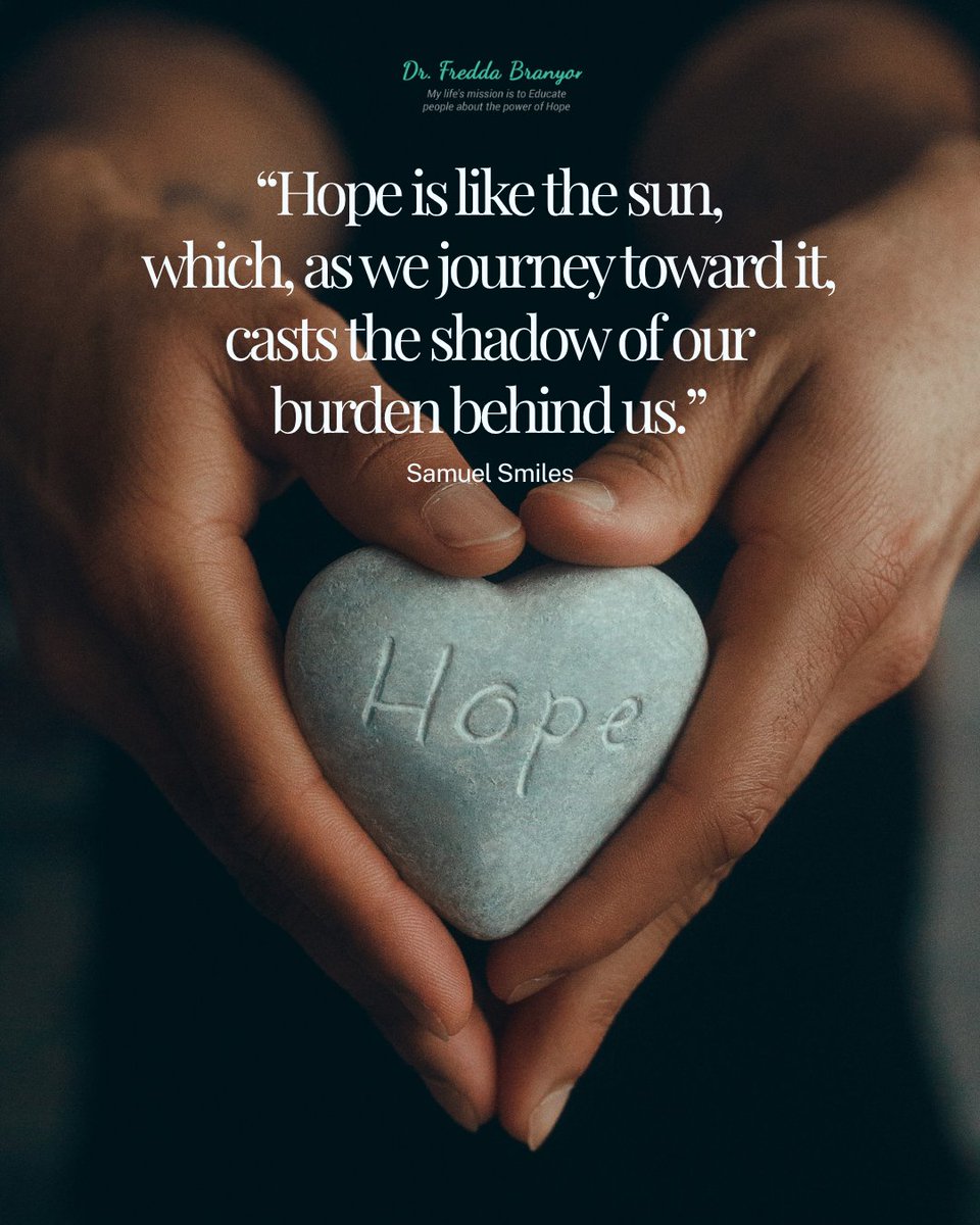 drfredda's tweet photo. Hope helps shift your focus from what weighs you down to what lies ahead. Even small steps forward can make challenges feel lighter. https://t.co/PPkOlUhJPc