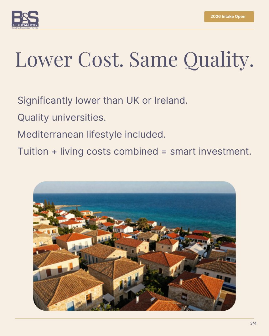 BS_StudyAbroad's tweet photo. Cyprus Education: EU Degree + 25% Lower Cost

EU-accredited universities
English-taught programs
2–4 week visa processing
Work rights across 27 EU countries

Quality education. Smart cost.
+234 806 544 2707 | https://t.co/fxh8nGrooq

#StudyInCyprus #EUEducation https://t.co/BP8VfxP4LS
