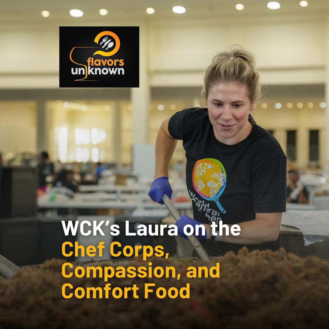 WCKitchen's tweet photo. "Chef Corps members advise us on cultural norms, things that help us build trust very quickly— their role is to introduce us and make sure we're coming in respectfully." – Laura Hayes, WCK Chef Corps Director

WCK's Chef Corps is our global reserve of 600 incredible culinary leaders from around the world, all ready to help us respond in their areas at a moment's notice. Join WCK's Laura on @flavorsunknown to hear about our efforts across the world and the community that makes it possible, plus the ways we're paving the future of food relief. Listen here: https://t.co/biMZmvHnYE
 #FoodIsLife #ChefsForTheWorld