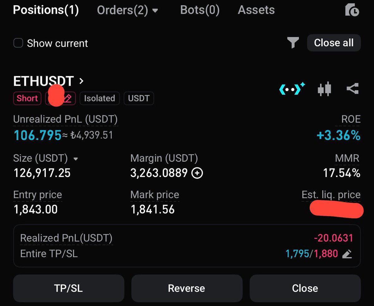 deepwebkripto's tweet photo. 150.000 TL’lik #Ethereum short açtık!

Eth 1.795’e düşerse bu paylaşımı beğenen 3 kişiye kişi başı 100$ dağıtacağız 🔥 https://t.co/Lkn2qoP9Py