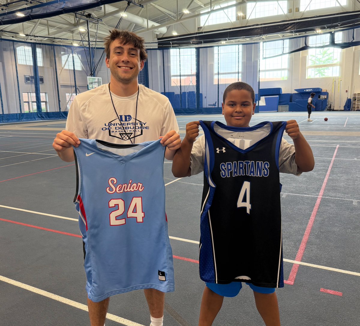 UDHoops's tweet photo. HUGE thank you to the MORE THAN 90 campers (&amp; parents) for attending the 2026 University of Dubuque Boys' Basketball Skills Camp last week! Even with a storm-caused power outage on the last afternoon of camp, the kids &amp; our guys had an awesome time over 3 days! #SeeYouNextSummer https://t.co/LkL7BGcrbE