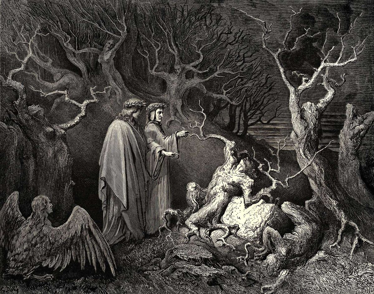 artistdore's tweet photo. The Inferno, Canto 13 #artbots #dore https://t.co/7Ru1Bwv0qc