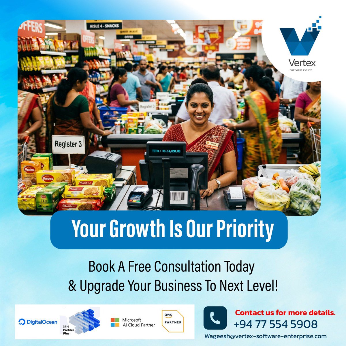 VSELKC's tweet photo. We follow a strandarized process to understand what makes your business inefficient/loss-making and offer solutions to make it profitable and fit for the long run. 

CONTACT US FOR FREE CONSULTATION!

📞 - +94 775545908
📧 - Wageesh@vertex-software-enterprise.com https://t.co/S8IDRw7atS