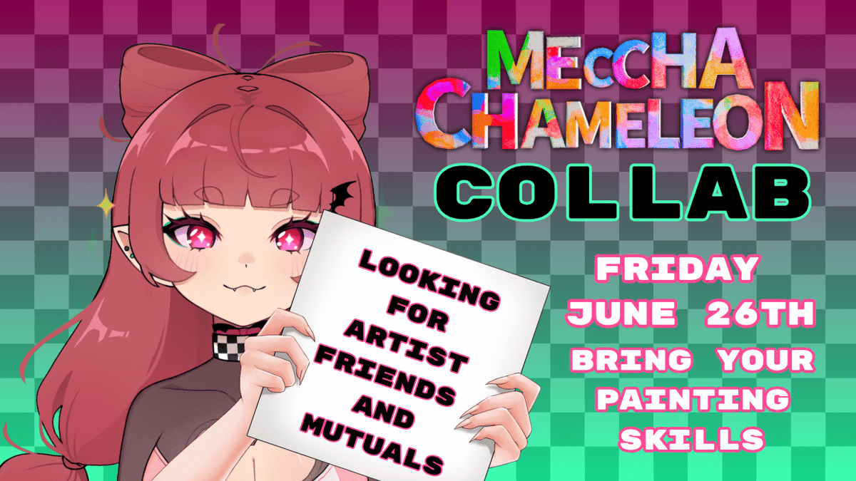 VelocityVT's tweet photo. ▀▄▀▄【COLLAB】  ▄▀▄▀

If any mutuals/friends wants to play Meccha Chameleon and has any sort of artistic abilities or desire to do a horrible paint job LOL, I want to set-up a collab next Friday, June 26th! https://t.co/avkKQnUXuX