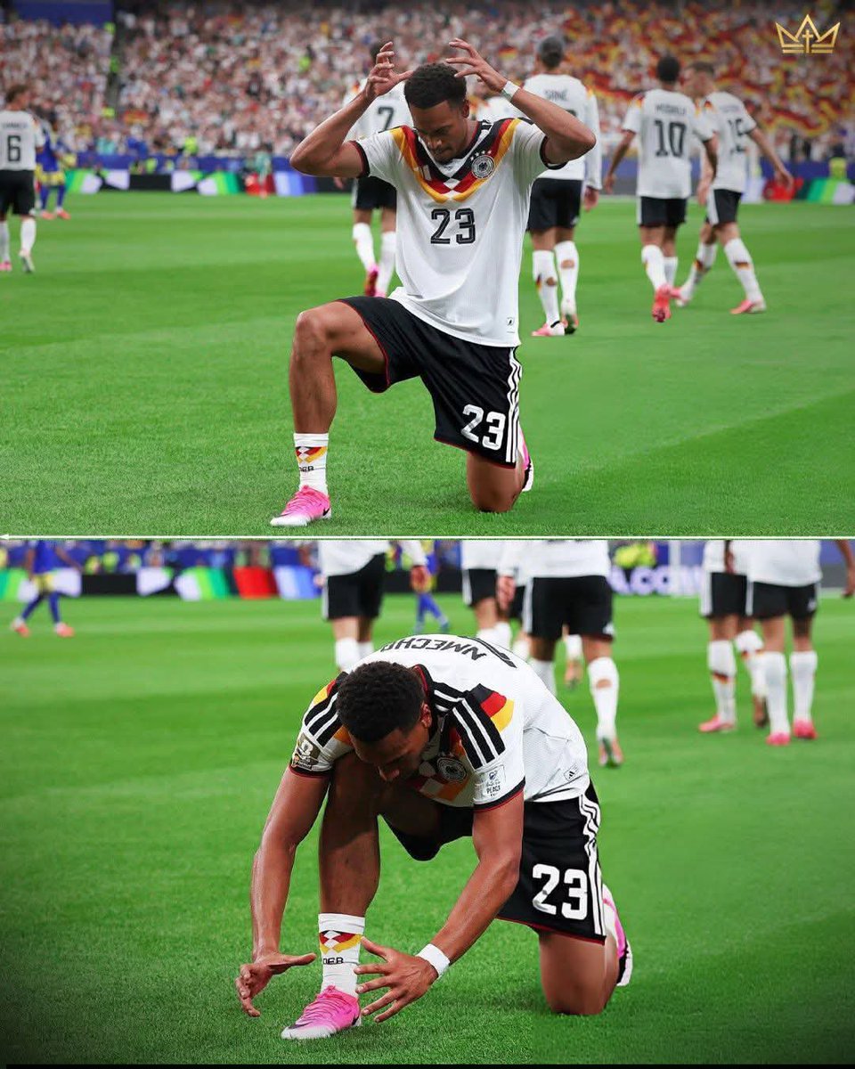 DearXtian's tweet photo. Felix Nmecha found the back of the net for Germany, but it was his celebration that truly captured attention.

After scoring, he symbolically laid down his crown, a powerful gesture signifying that every talent, every victory, and every moment of glory belongs to Jesus Christ.

For Nmecha, the goal was not just a personal achievement, but an expression of faith and gratitude.

Hallelujah ❤️