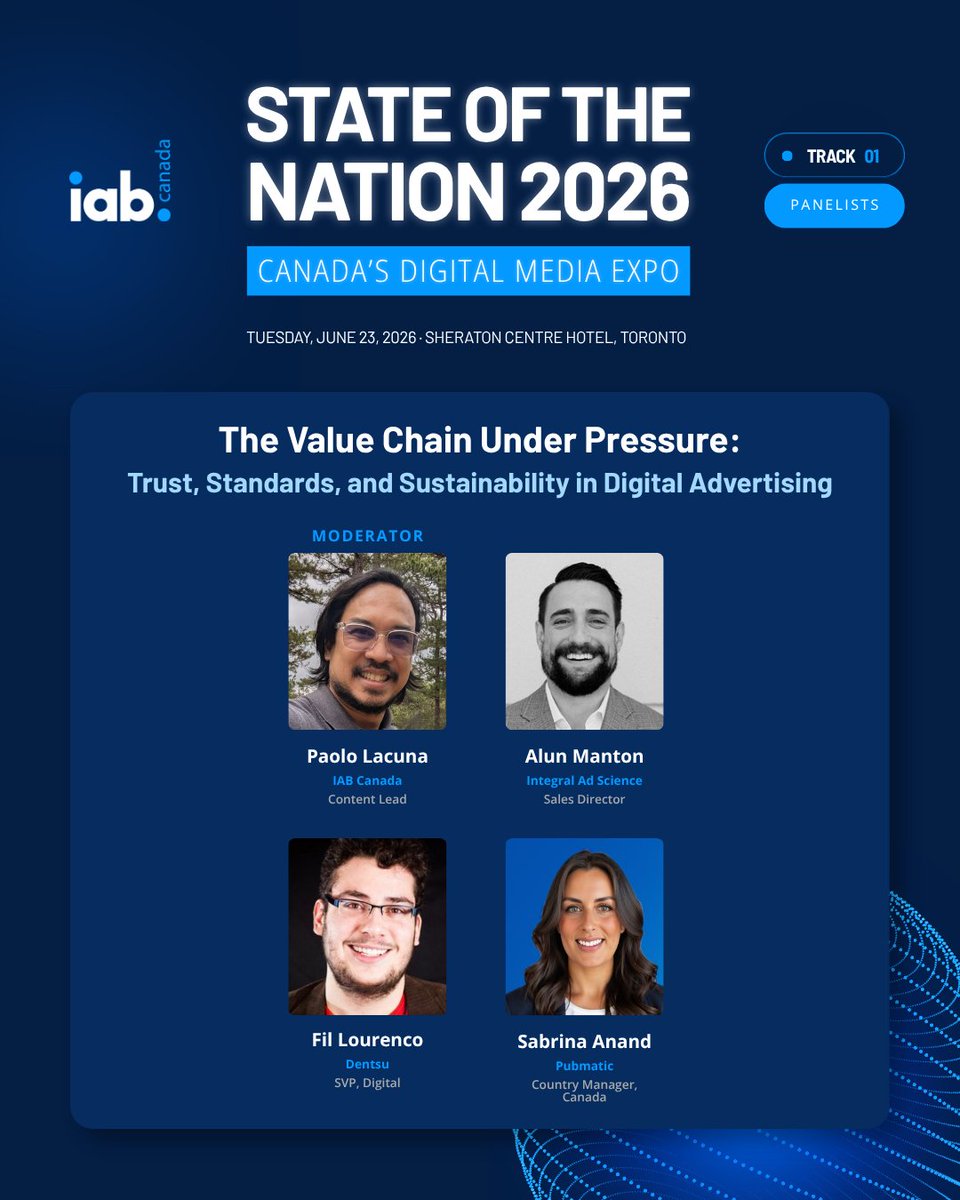 iabcanada's tweet photo. Explore the future of digital media at State of the Nation 2026. Hear from industry leaders on AI, policy, and innovation. 

Last week to register now: https://t.co/WGBjKyWBAd 

#IABCanada #DigitalMedia #ThoughtLeadership #Marketing https://t.co/ctuJ9xSAfq
