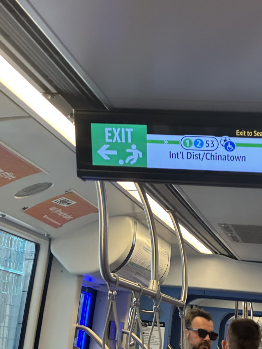 ByTimBooth's tweet photo. In case you don’t know which station to get off at for Seattle Stadium, light rail is trying to help. https://t.co/Vml4T0JmhO